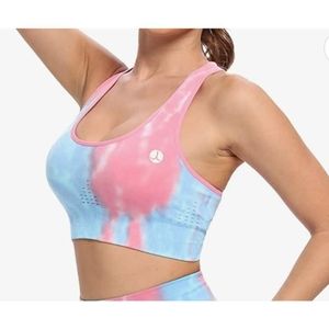 BLABRAPORTS Sports Bra, Seamless Yoga Bra Medium Tie Dye